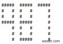 文字列で与えた数字をハッシュ記号(#)で大きく表示するCプログラム