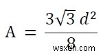 対角線の長さから正六角形の面積を求めるC++プログラム
