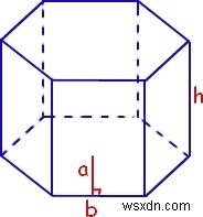 C言語で六角柱の表面積と体積を計算する方法
