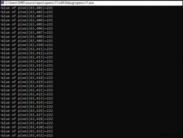 C++とOpenCVでシングルチャンネル画像のピクセル値を読み取る方法