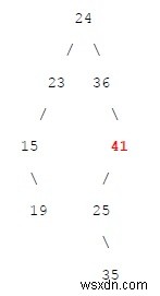 C++で二分探索木（BST）の2つのノード間の最大要素を求める方法