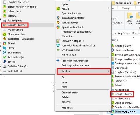 Windows 10の右クリックメニュー「送る」を自由にカスタマイズする方法