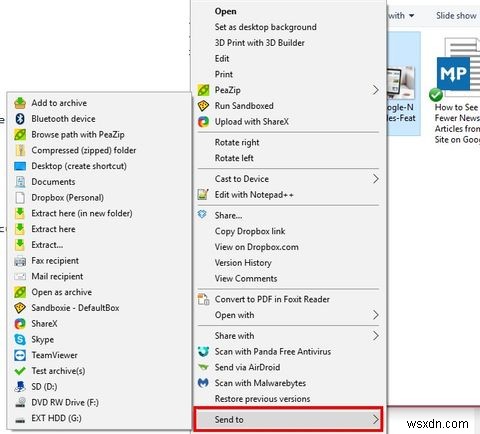 Windows 10の右クリックメニュー「送る」を自由にカスタマイズする方法