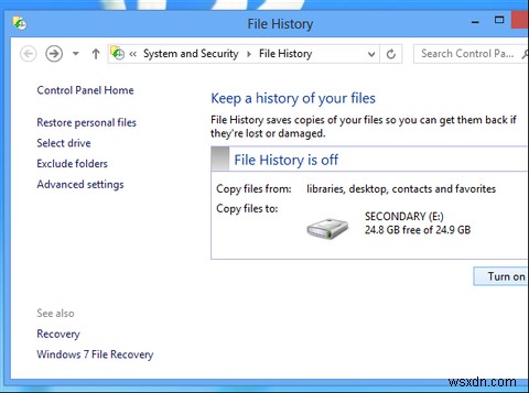 Windows 8にはTime Machine風バックアップ機能「ファイル履歴」が標準搭載されているのをご存知ですか？