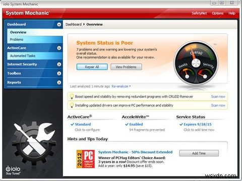 System Mechanic 11レビュー：PCをチューンアップしてパフォーマンスを即座に向上させる【プレゼント】