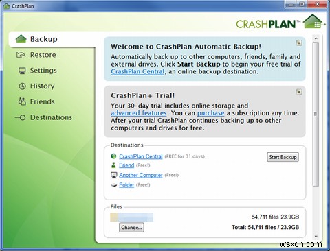 CrashPlan Personalを使ってインターネット経由でPCを相互バックアップする方法