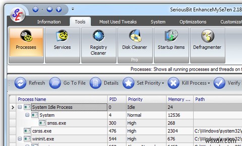 EnhanceMySe7enでWindows 7を自由にカスタマイズ!システム情報の詳細確認もこれひとつ