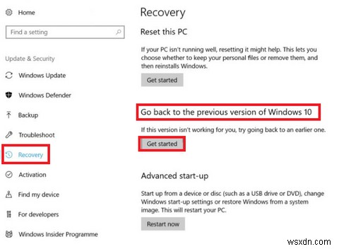 Windows 10 Fall Creators Updateをロールバックしてアンインストールする方法