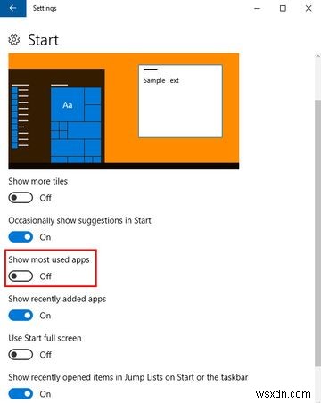 【Windows 10】スタートメニューの「よく使うアプリ」リストを削除・非表示にする方法