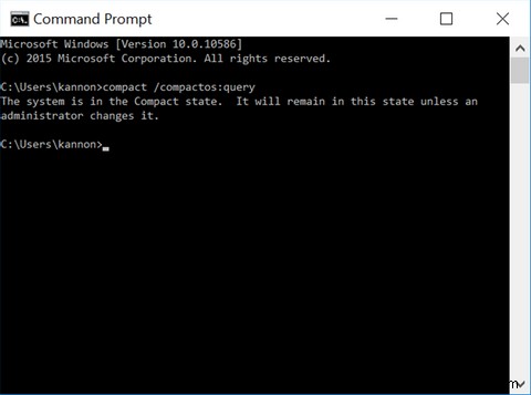 Windows 10のコンパクトOS（Compact OS）でディスク容量を大幅に節約する方法