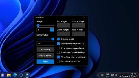 Windows 11のタスクバーに角丸を追加する方法 – RoundedTBの使い方
