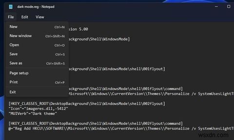 Windows 11の右クリックメニューにダークモード・ライトモードの切り替えオプションを追加する方法