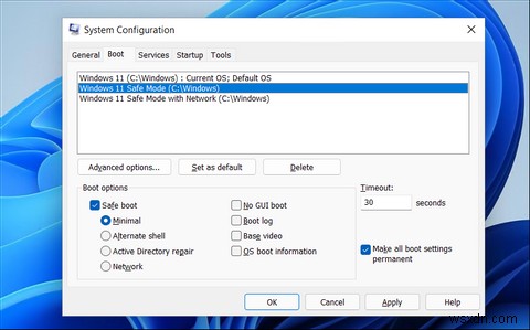 Windows 11のブートメニューにセーフモードを追加する2つの方法【コマンドプロンプト&システム構成】
