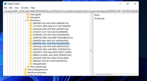 Windows 11のファイルエクスプローラーにごみ箱を追加する方法