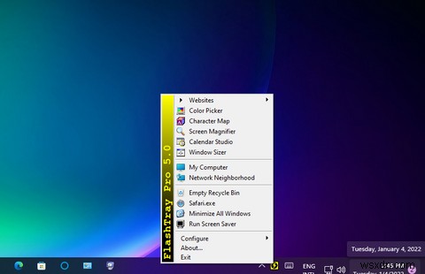Windows 11のシステムトレイにショートカットメニューを追加する方法