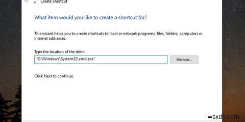 Windows 10でデスクトップショートカットからコマンドプロンプトのコマンドを実行する方法