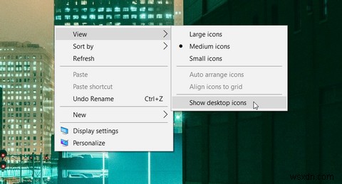 Windowsでデスクトップアイコンを非表示にする5つの方法