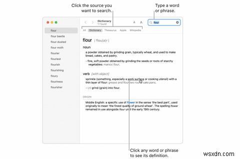 Macの内蔵辞書を使って単語をすばやく調べる方法