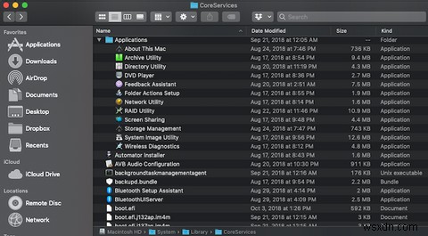 macOSの隠しフォルダ「CoreServices」の中身を徹底解説