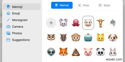macOS Montereyでプロフィール画像をアニメーションMemojiに変更する方法