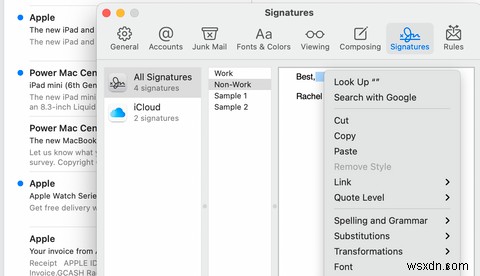 Macのメールアプリで署名を追加して、メールをパーソナライズする方法