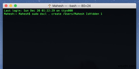 macOSのログイン画面でユーザーアカウントを非表示にする方法