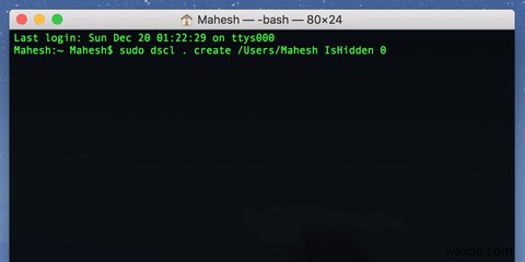 macOSのログイン画面でユーザーアカウントを非表示にする方法