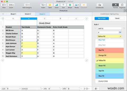 MacのNumbersで数値の条件付きハイライトを設定する方法