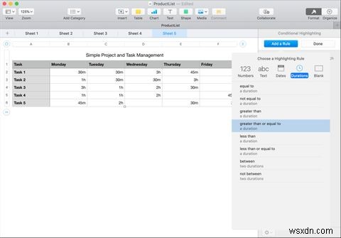 MacのNumbersで数値の条件付きハイライトを設定する方法