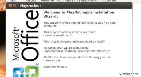 LinuxにMicrosoft Office 2007を簡単にインストールする方法