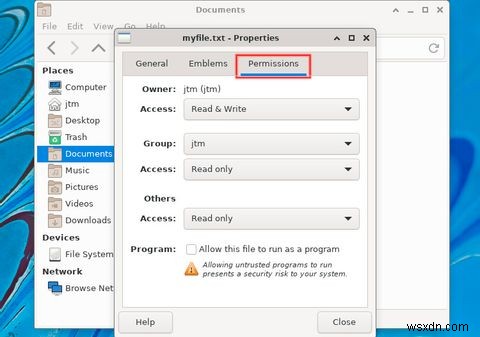 Linuxデスクトップでファイルのアクセス権を変更する方法【GNOME・KDE Plasma・Cinnamon・XFCE対応】