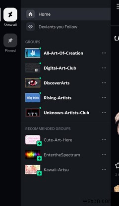DeviantArtモバイルアプリがアップデート：サイドバー追加でグループ機能がスマホからも利用可能に