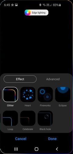 サムスンのGalaxyスマホでカメラ穴周辺のLED通知を有効にする方法