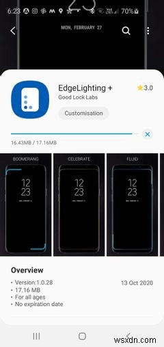 サムスンのGalaxyスマホでカメラ穴周辺のLED通知を有効にする方法