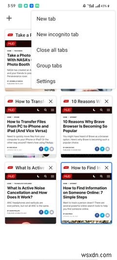 Android版Chromeでタブグループを作成・管理・無効化する方法