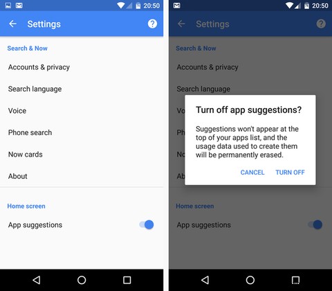 Androidの「アプリの候補」表示が邪魔？Google Nowランチャーで無効化する方法