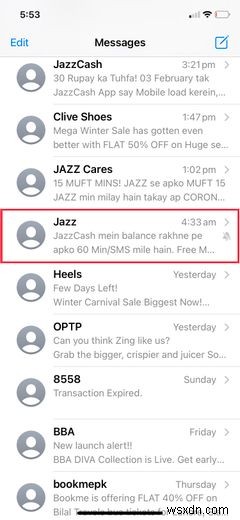 iPhoneで特定の相手からのメッセージ通知をミュートする方法