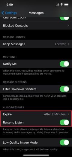 iPhoneのiMessageで音声メッセージが消えないようにする方法|有効期限を無効化する手順