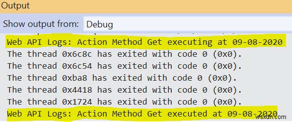 C# ASP.NET Web APIでログ記録用のアクションフィルターを作成する方法
