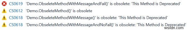 C#で非推奨（Obsolete）のメソッドを作成する方法