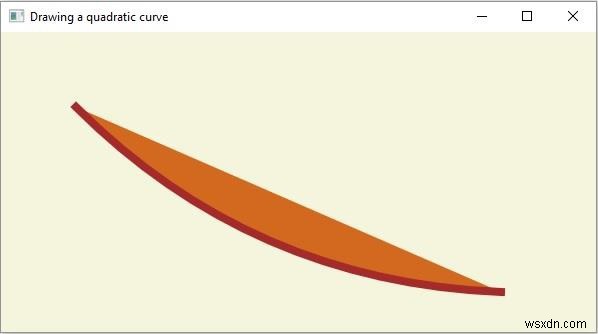 JavaFXでQuadCurve（2次ベジェ曲線）を作成・描画する方法