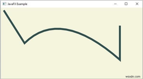 JavaFXのパス要素で2次曲線（QuadCurveTo）を描画する方法