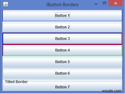 JavaでJButtonにさまざまなボーダー(境界線)を適用する方法