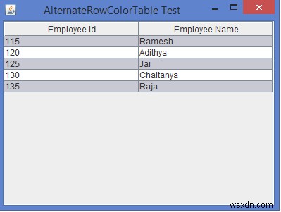 JavaでJTableの交互の行に背景色を設定する方法