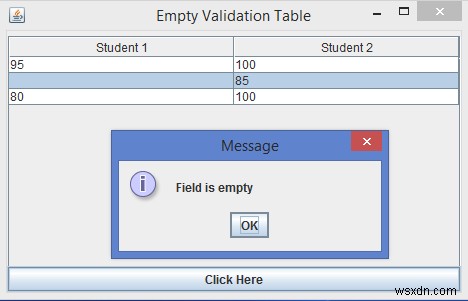 JavaでJTableに空のセルがあるかどうかを検証する方法