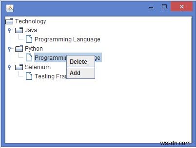 JavaでJTreeの各ノードに右クリックメニューを実装する方法