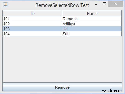 JavaのJTableで選択した行を削除する方法(removeRow()の使い方)