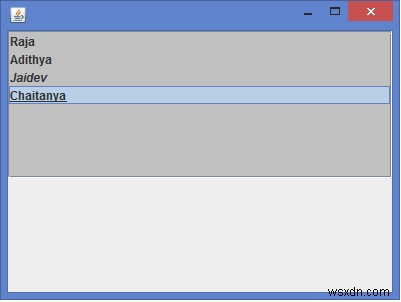 JavaのJListにさまざまなフォントスタイルのアイテムを追加するにはどうすればよいですか？