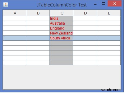 JavaでJTableの各列に背景色・前景色を設定する方法