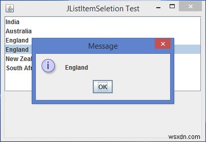 JavaのJListでアイテム選択時に値を表示する方法
